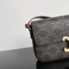CELINE 2024 Spring-Summer New Arrival TRIOMPHE Logo Printed Cowhide Leather Shoulder Bag, Triumph Armpit Bag, Cowhide Trim, Lambskin Lining, Interior Flat Pocket, Adjustable Leather Shoulder Strap (Length: 20cm)