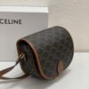 CELINE TRIOMPHE FOLCO High-Quality Saddle Bag, Arch-inspired Design, Brown Trim, Cowhide Leather, Dimensions: 18 x 16 x 10 cm