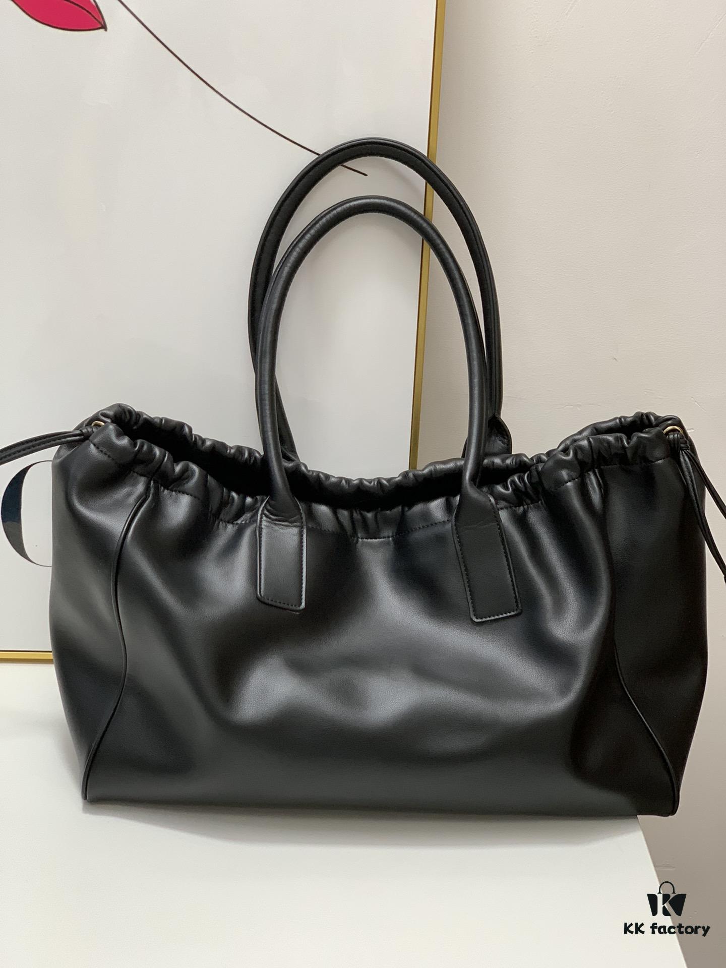 Celine New Arrival Tote Bag, Calfskin Material, Arc de Triomphe Embossed Logo, Drawstring Closure at Opening, Adjustable Size