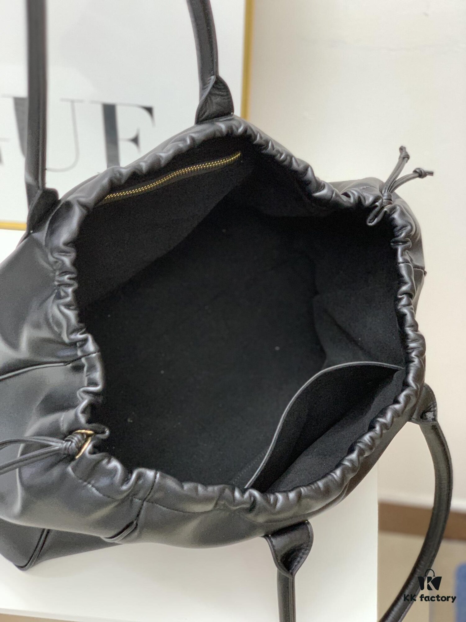 Celine New Arrival Tote Bag, Calfskin Material, Arc de Triomphe Embossed Logo, Drawstring Closure at Opening, Adjustable Size