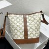 Celine Triomphe Canvas Nano Bucket Bag in New Size, Signature Print, Artificial Leather and Cowhide, Perfect for Winter Wear with Coats