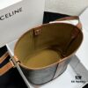 Celine Triomphe Canvas Nano Bucket Bag in Latest Size, Signature Print, Artificial Leather and Cowhide, Perfect for Winter Wear with Coats