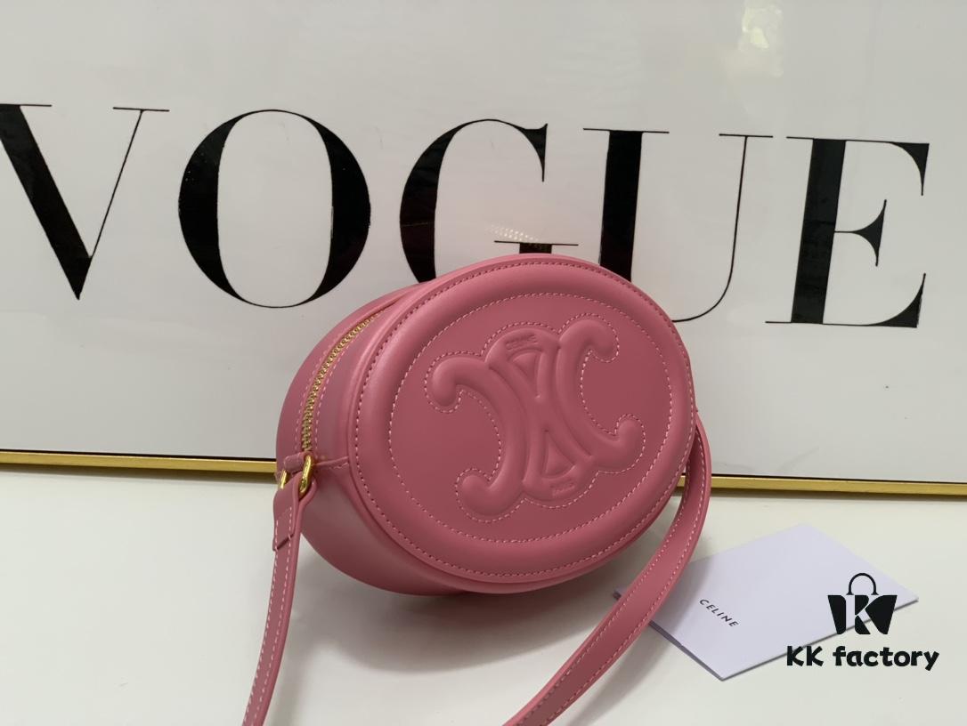 Celine Triomphe Crossbody Bag in Pink, Sweet and Cute Oval Mini Bag