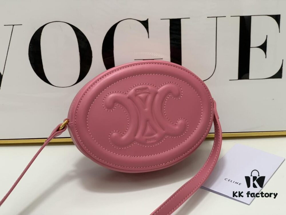 Celine Triomphe Crossbody Bag in Pink, Sweet and Cute Oval Mini Bag