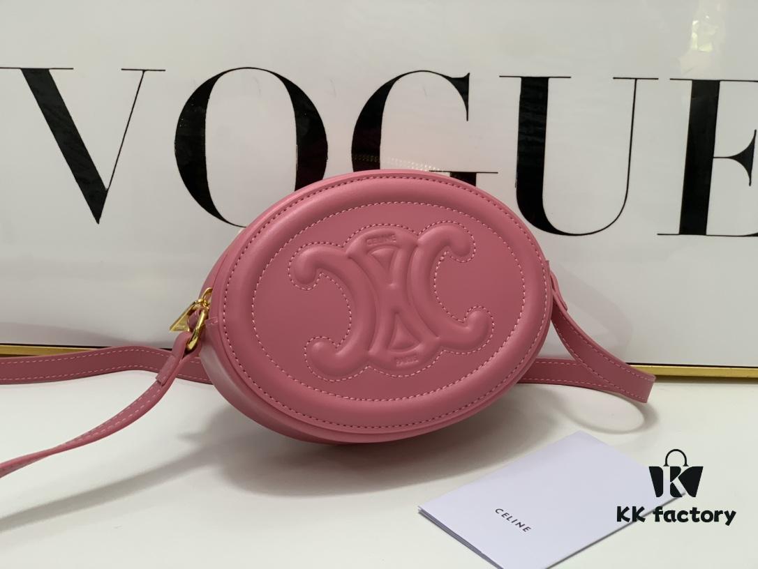 Celine Triomphe Crossbody Bag in Pink, Sweet and Cute Oval Mini Bag