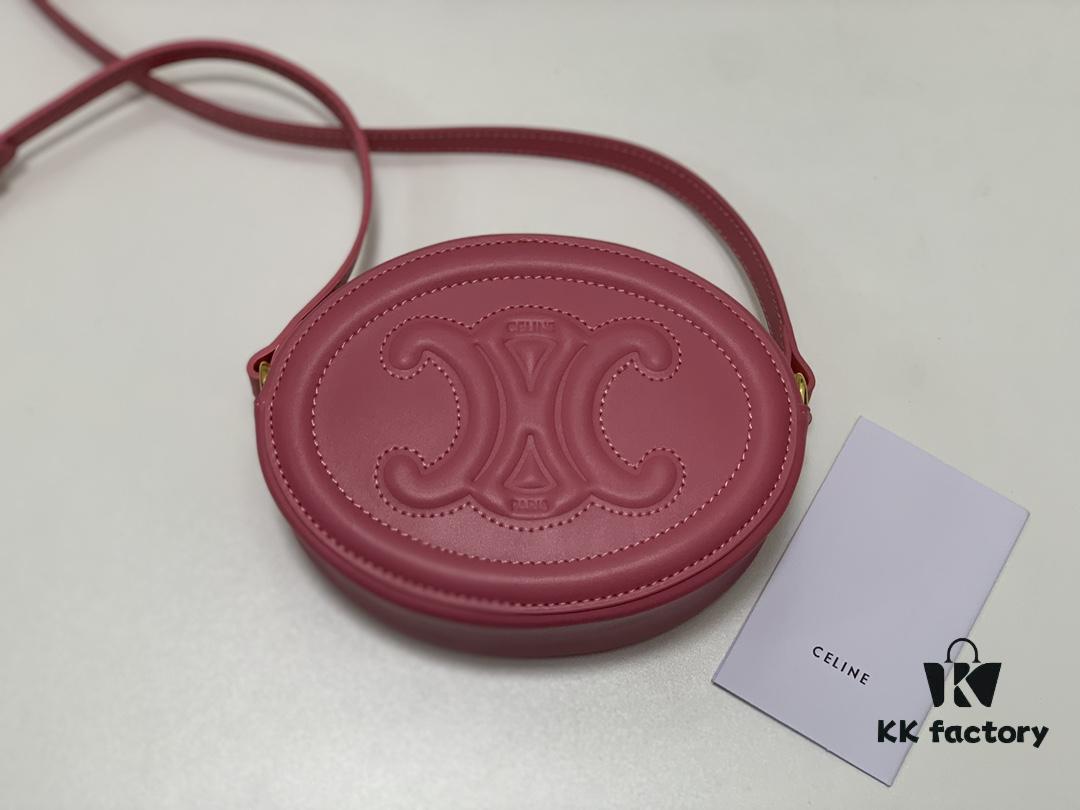 Celine Triomphe Crossbody Bag in Pink, Sweet and Cute Oval Mini Bag