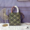 Model C194372 Vintage Floral Embroidered Leather, Mini CELINE Print Super Fiber and Cowhide Leather Vertical Handbag