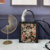 Mini CELINE Print Synthetic Leather and Cowhide Vertical Handbag in Fabric Design C194372 with Black Accents, Adjustable and Removable Leather Shoulder Strap (50cm)