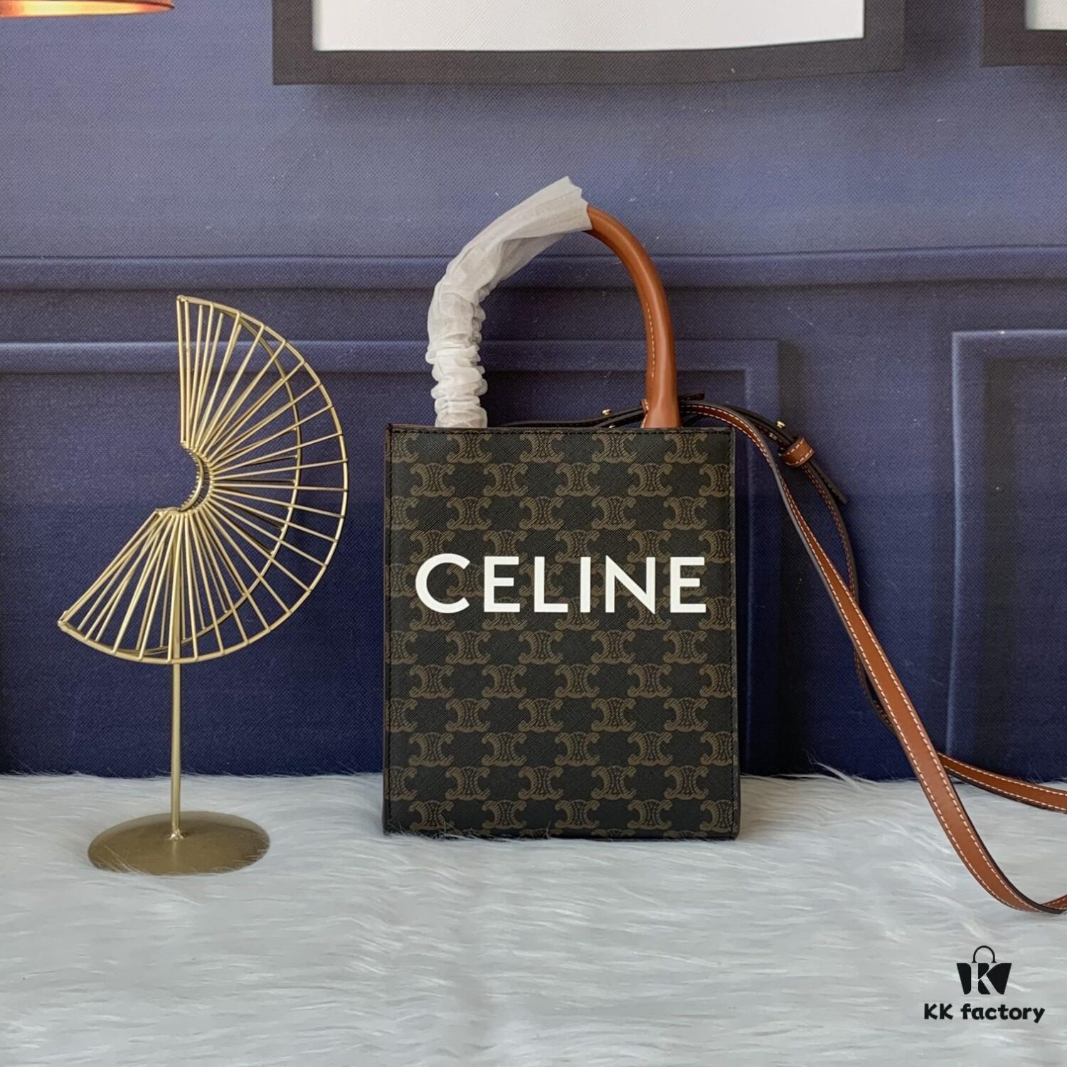 Model No. C194372 Monogram Leather, Mini CELINE Printed Synthetic and Cowhide Leather Vertical Handbag