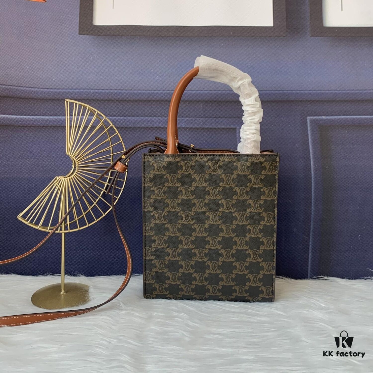 Model No. C194372 Monogram Leather, Mini CELINE Printed Synthetic and Cowhide Leather Vertical Handbag