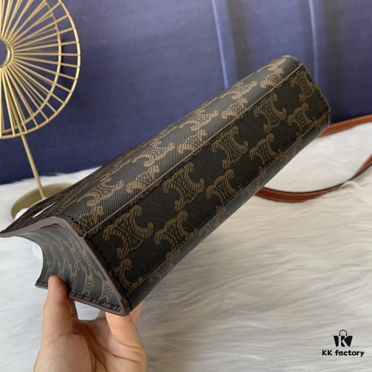 Model No. C194372 Monogram Leather, Mini CELINE Printed Synthetic and Cowhide Leather Vertical Handbag