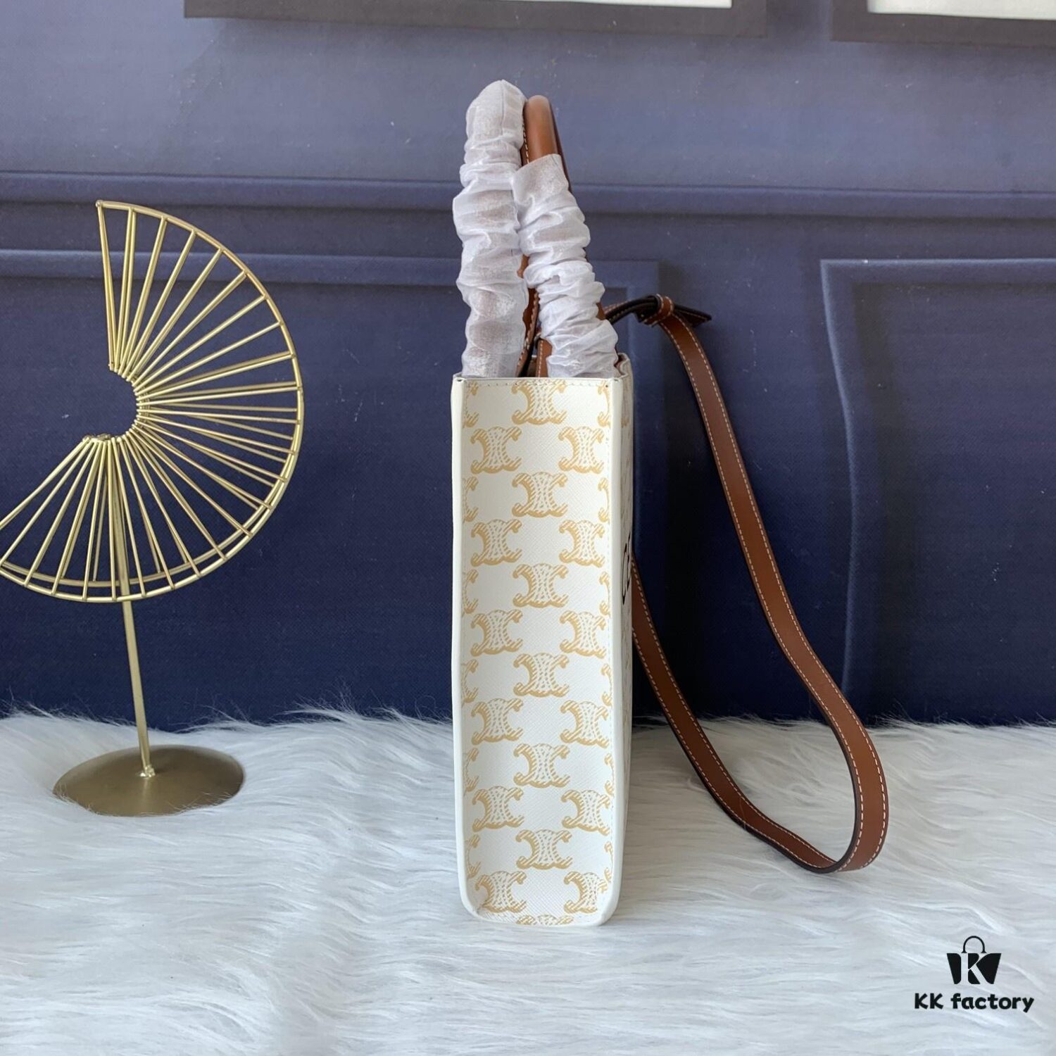 Style No. C192089 Mini Apricot Small, Vertical Handbag in Soft Calfskin with Mini CELINE Print, Adjustable and Detachable Leather Shoulder Strap (50cm), Dimensions: 17cm x 21cm x 4cm