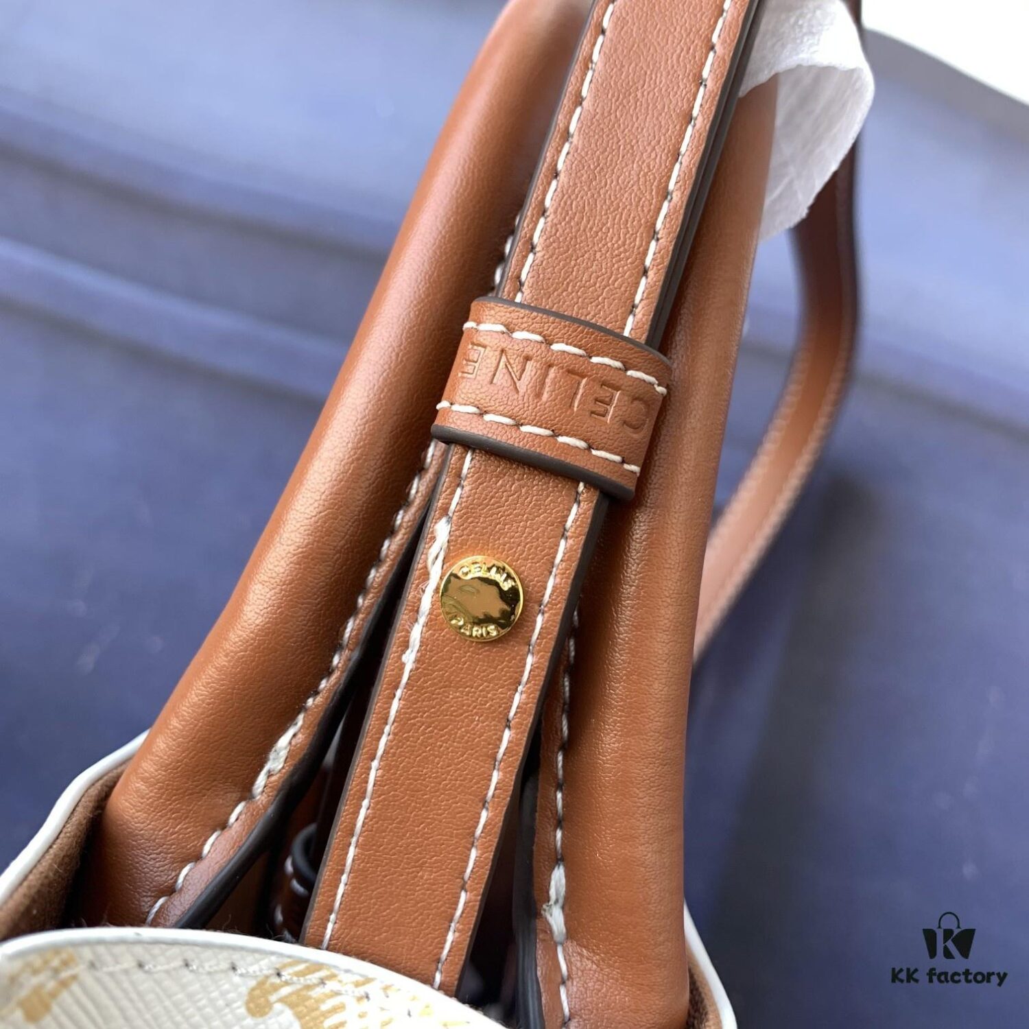 Style No. C192089 Mini Apricot Small, Vertical Handbag in Soft Calfskin with Mini CELINE Print, Adjustable and Detachable Leather Shoulder Strap (50cm), Dimensions: 17cm x 21cm x 4cm