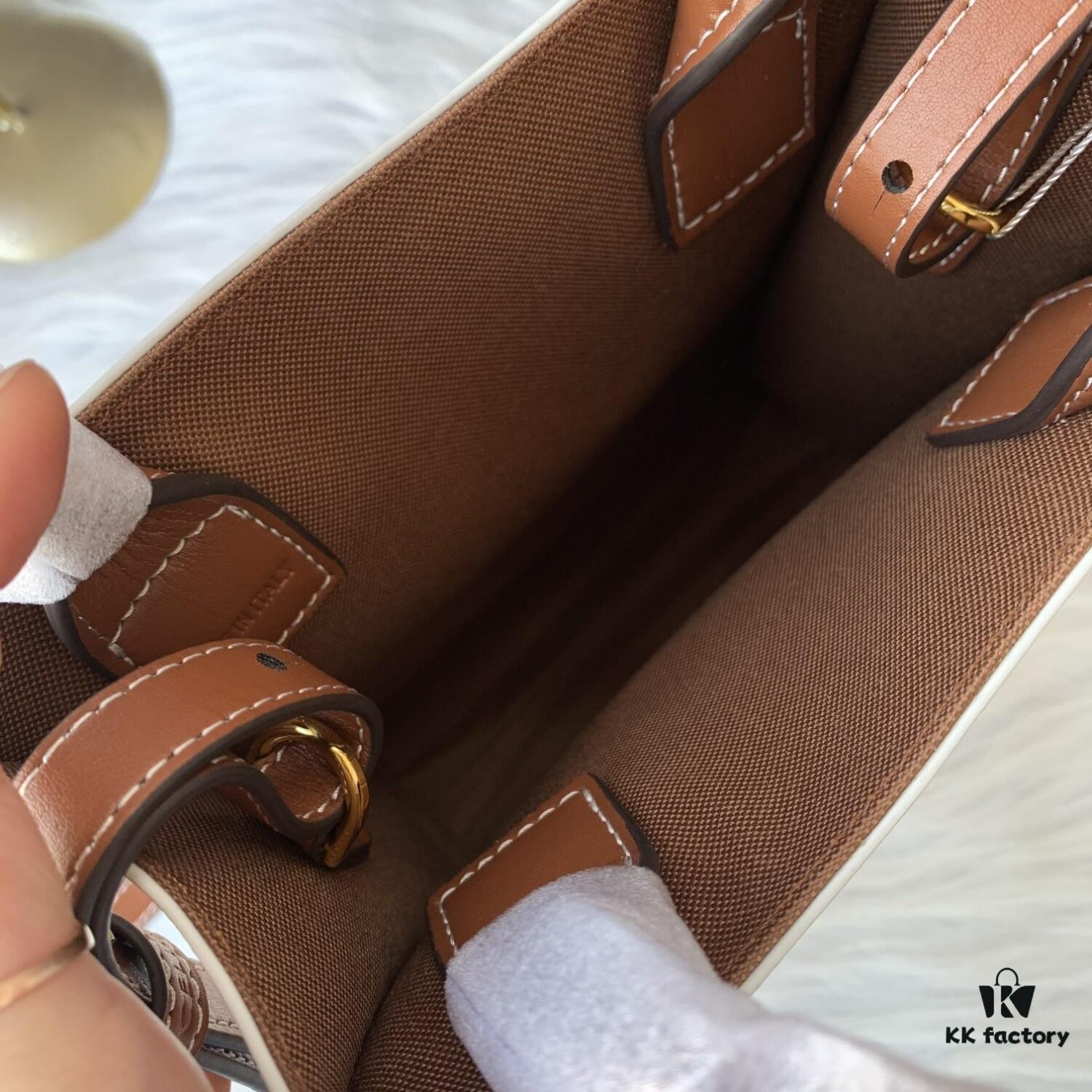 Style No. C192089 Mini Apricot Small, Vertical Handbag in Soft Calfskin with Mini CELINE Print, Adjustable and Detachable Leather Shoulder Strap (50cm), Dimensions: 17cm x 21cm x 4cm