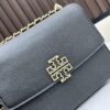 New Tory Burch Britten Medium Crossbody Chain Shoulder Bag for Women, Black and Beige, In Stock, Size 22×8×16CM