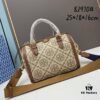 Large TORY BURCH T Monogram Mini Jacquard Barrel Bag in Hazelnut Brown
