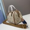Large TORY BURCH T Monogram Mini Jacquard Barrel Bag in Hazelnut Brown