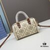 Tory Burch T Monogram Mini Jacquard Barrel Bag in Hazelnut Brown - Small Size