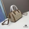Tory Burch T Monogram Mini Jacquard Barrel Bag in Small, Hazel Brown