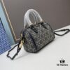TORY BURCH T Monogram Mini Jacquard Barrel Bag in Hazelnut Brown