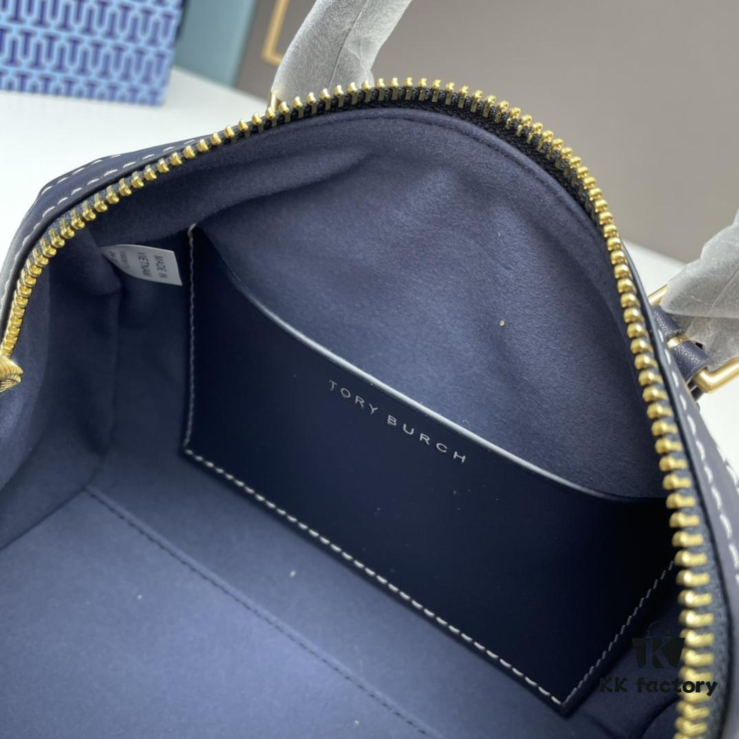 TORY BURCH T Monogram Mini Jacquard Barrel Bag in Hazelnut Brown