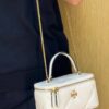 Tory Burch New Kira Cosmetic Box Bag, Soft and Durable Calfskin with Quilted Diamond Stitching, Detachable Strap for Shoulder, Crossbody or Handheld Wear