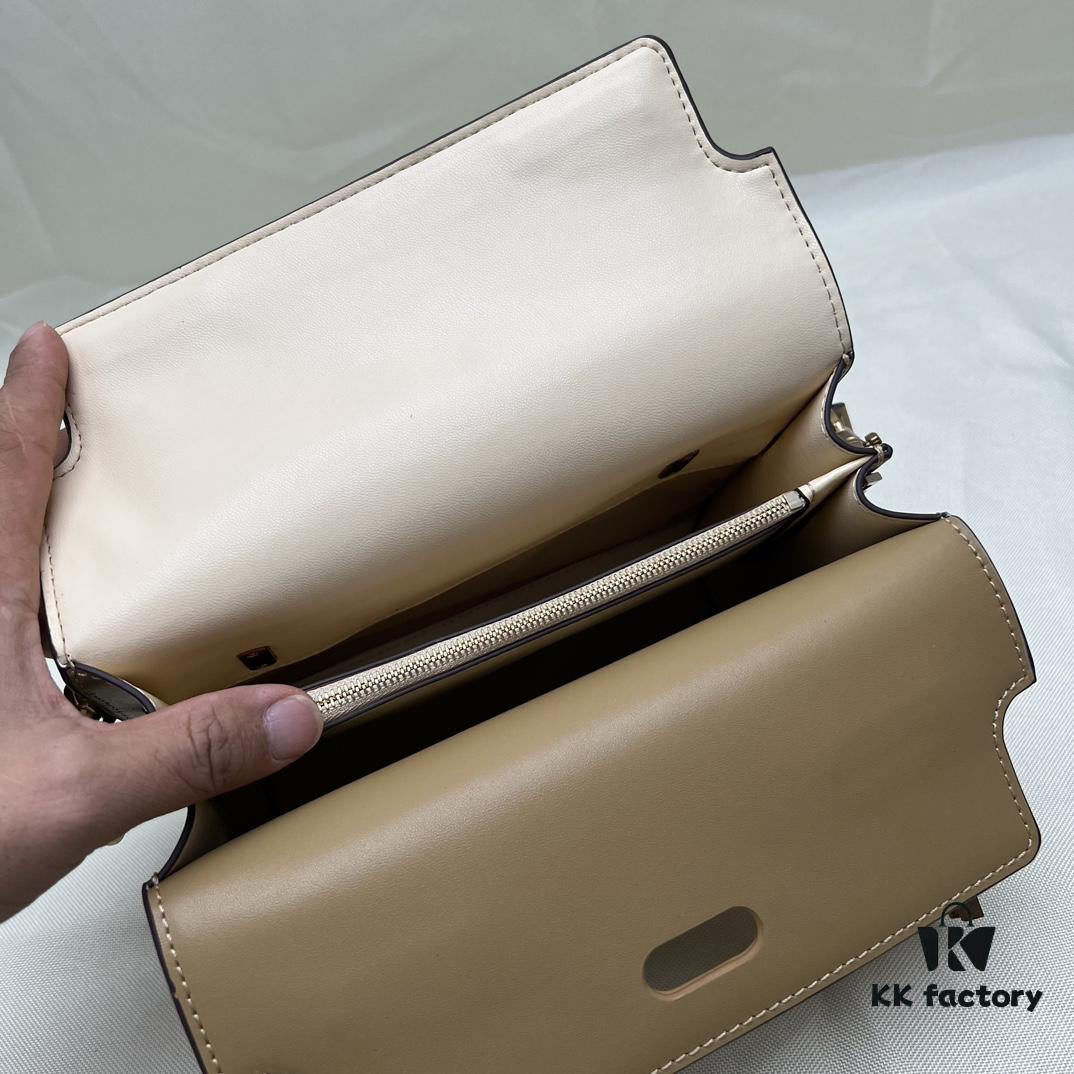 TORY BURCH Lee Radziwill Crossbody Shoulder Bag, Full-Grain Leather, Item No. 158720, Size 24×8.5×17.3