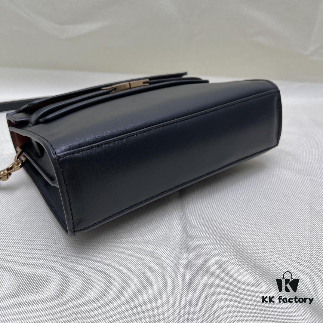 TORY BURCH Lee Radziwill Crossbody Shoulder Bag Genuine Top-Grain Leather Item No. 158720 Size 24×8.5×17.3