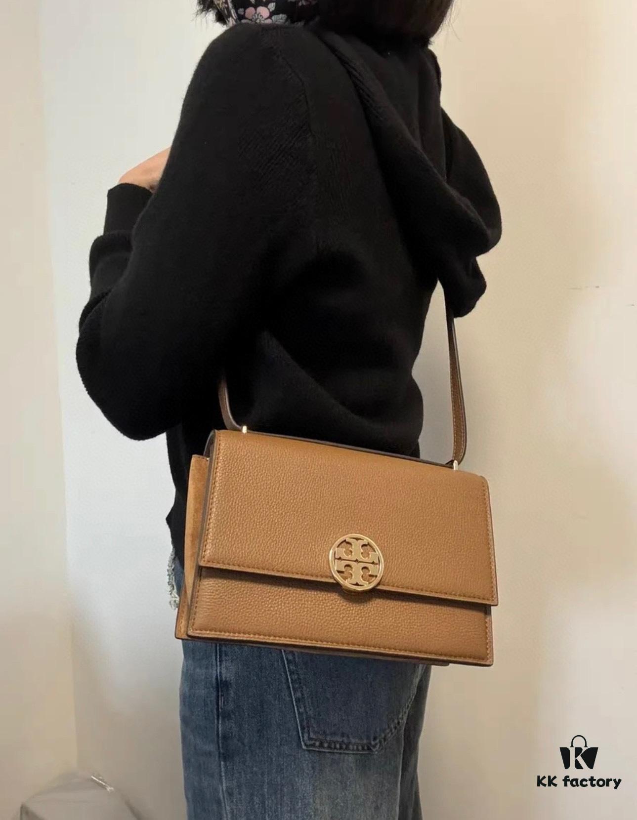 Authentic Quality [New Item, Attention to Detail, Guaranteed Genuine Leather] TORY BURCH Miller Style Accordion Bag