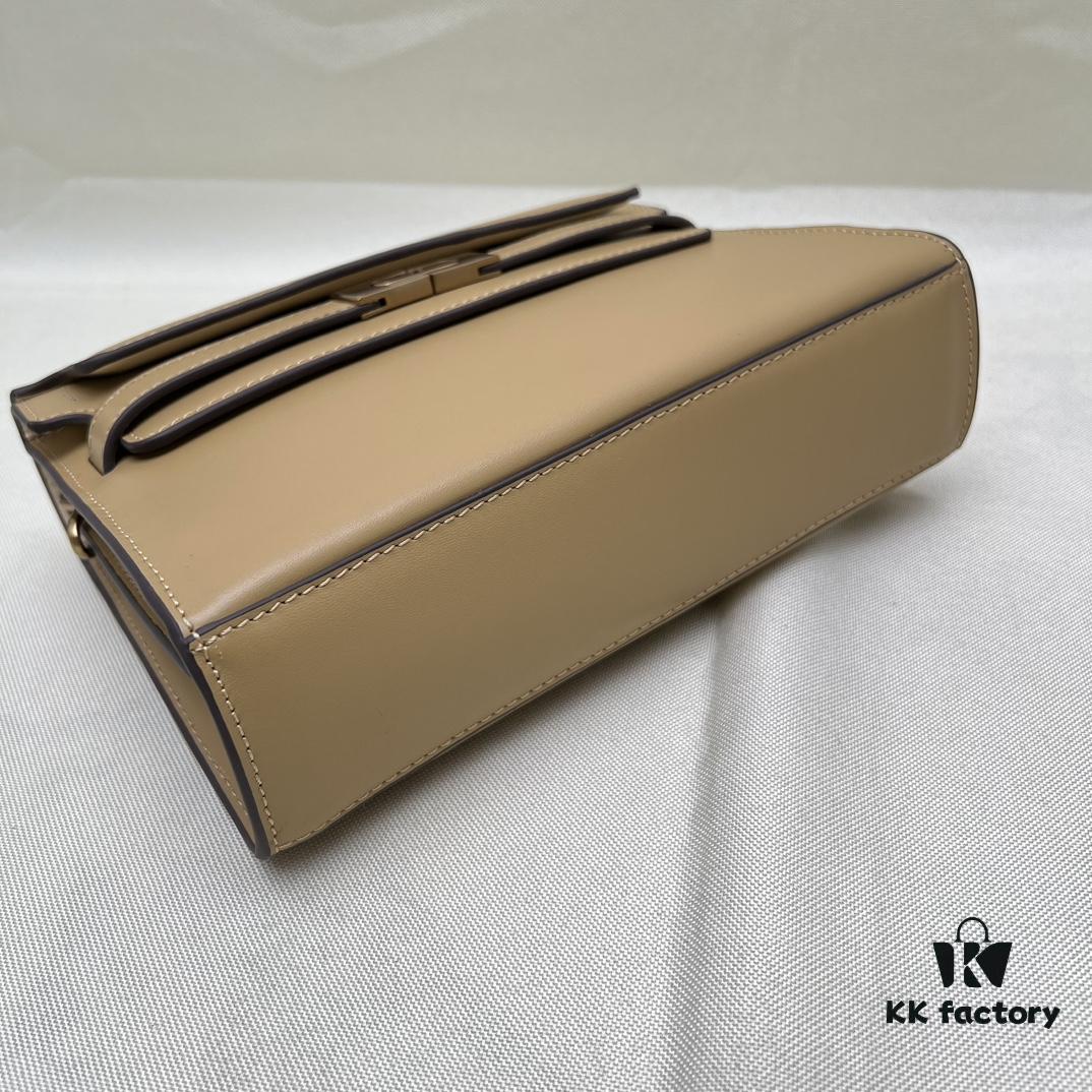 TORY BURCH Lee Radziwill Crossbody Shoulder Bag, Full-Grain Leather, Item No. 158720, Size 24×8.5×17.3