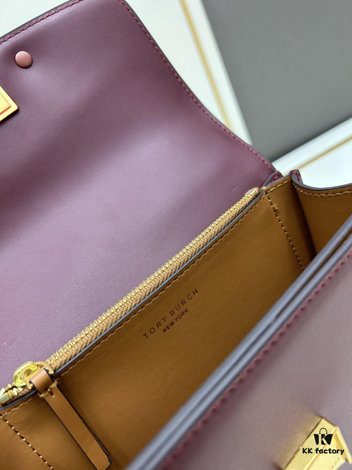 Original Quality [Full Leather Series, New Arrival with Attention to Detail] Tory Burch Eleanor Small Convertible Shoulder Bag, New Tofu Bag Style