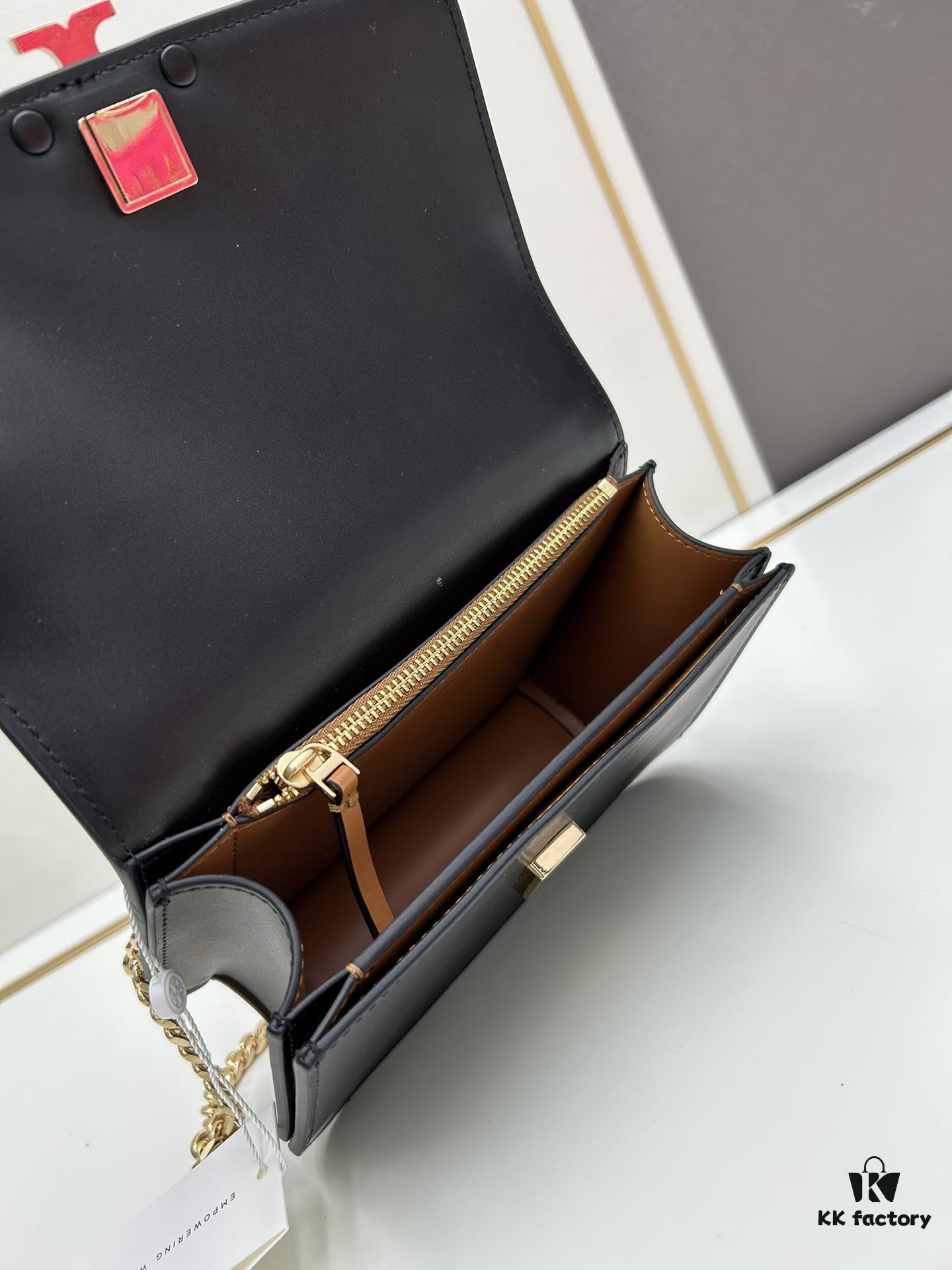 Original Quality [Full Genuine Leather Series, New Arrival with Attention to Detail] TORY BURCH Theysken's Town Small Leather Bag