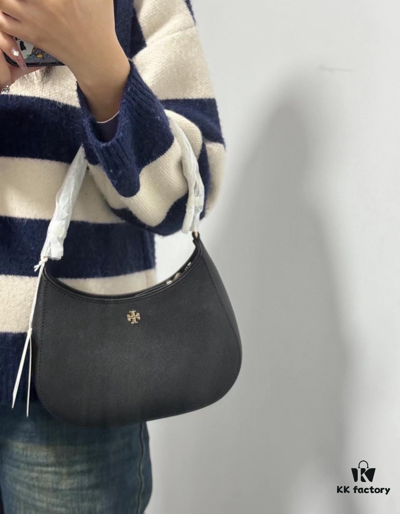 Tory Burch Emerson Series New Arrival Crossbody Bag in Full Leather with Quilted Calfskin