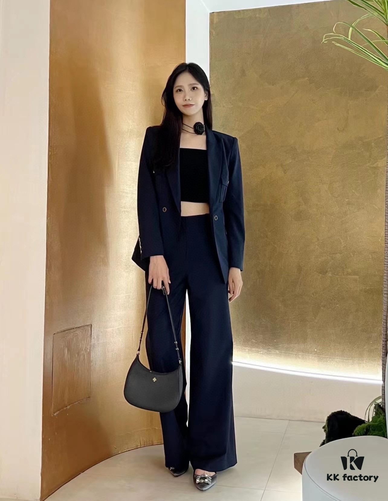 Tory Burch Emerson Series New Arrival Crossbody Bag in Full Leather with Quilted Calfskin