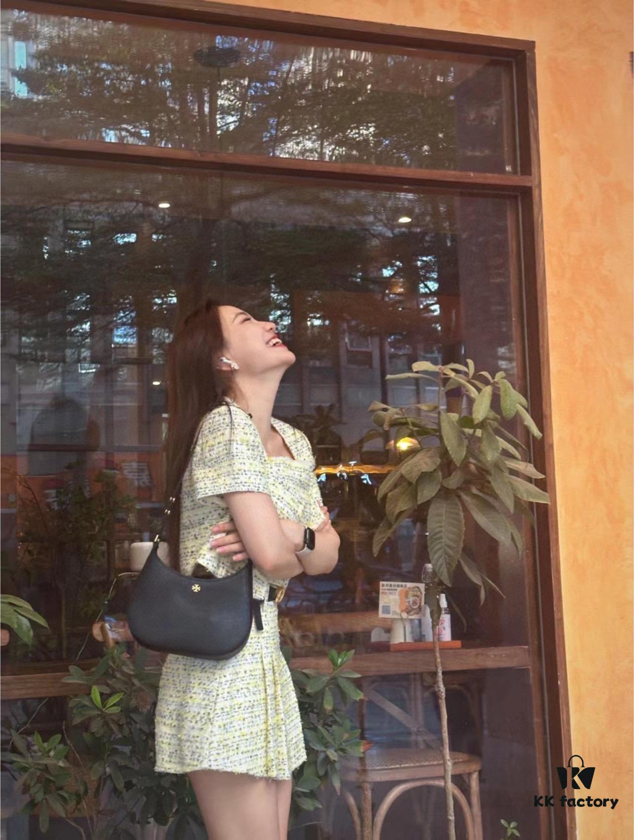 Tory Burch Emerson Series New Arrival Crossbody Bag in Full Leather with Quilted Calfskin