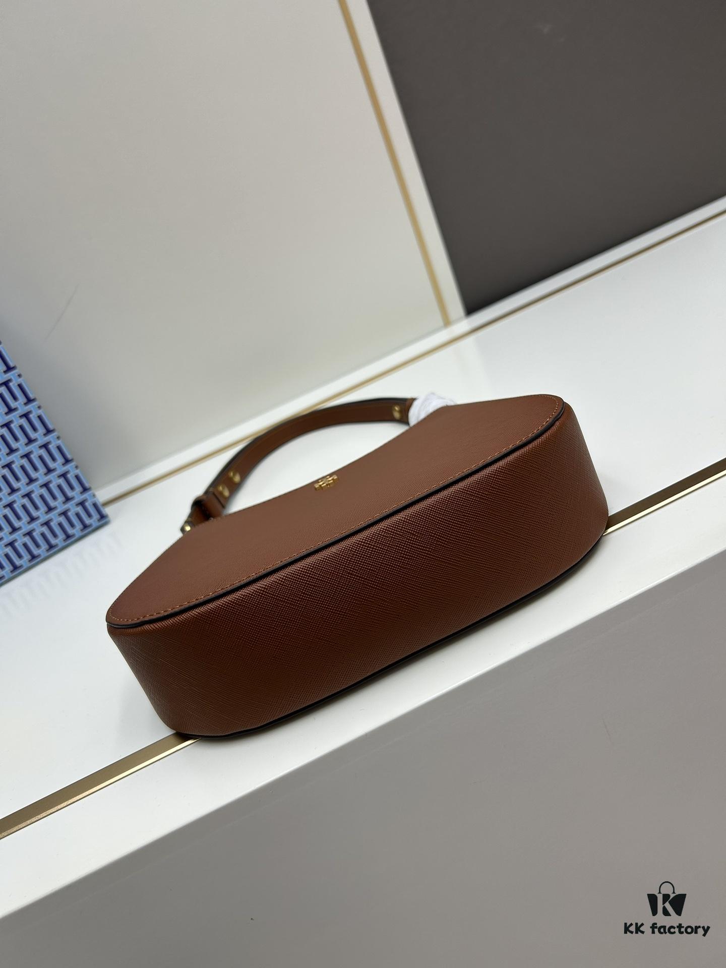 Tory Burch Emerson Series New Arrival Crossbody Bag, Full Leather Collection, Pebbled Calfskin, Adjustable Strap, Compact and Stylish