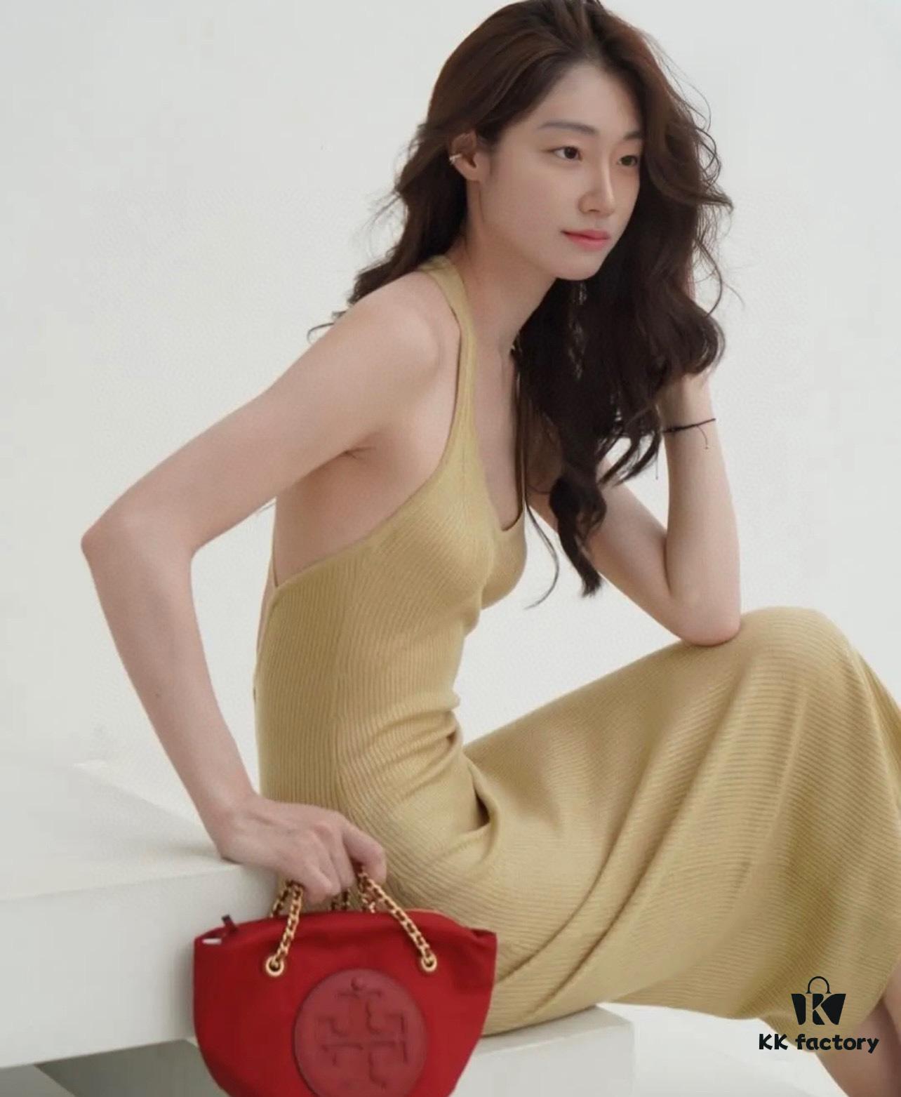 Tory Burch Ella Small Nylon Crossbody Bag – Lightweight Recycled Nylon with Woven Chain Strap