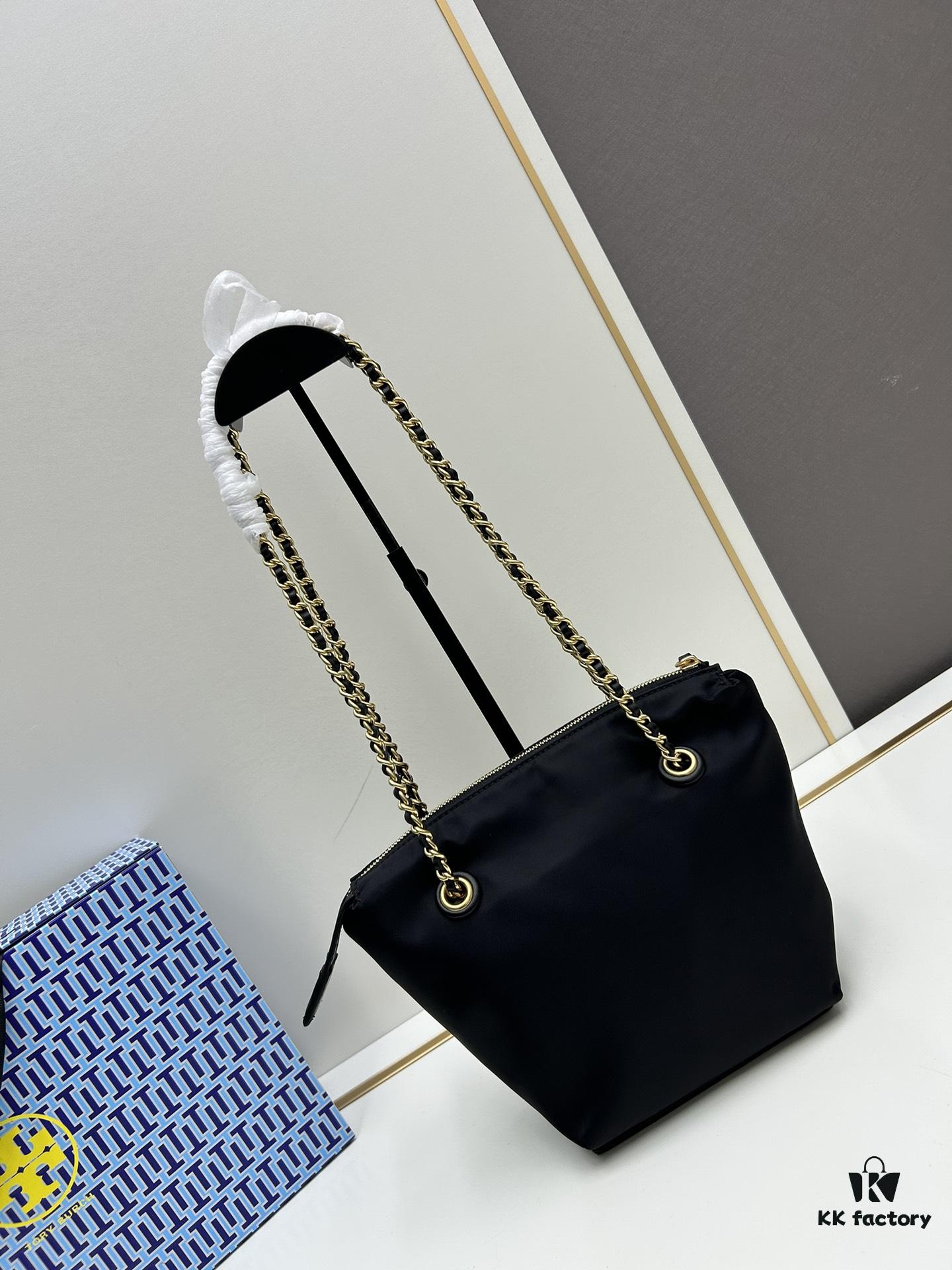 Tory Burch Ella Mini Crossbody Bag in Recycled Nylon – Lightweight and Stylish with Braided Chain