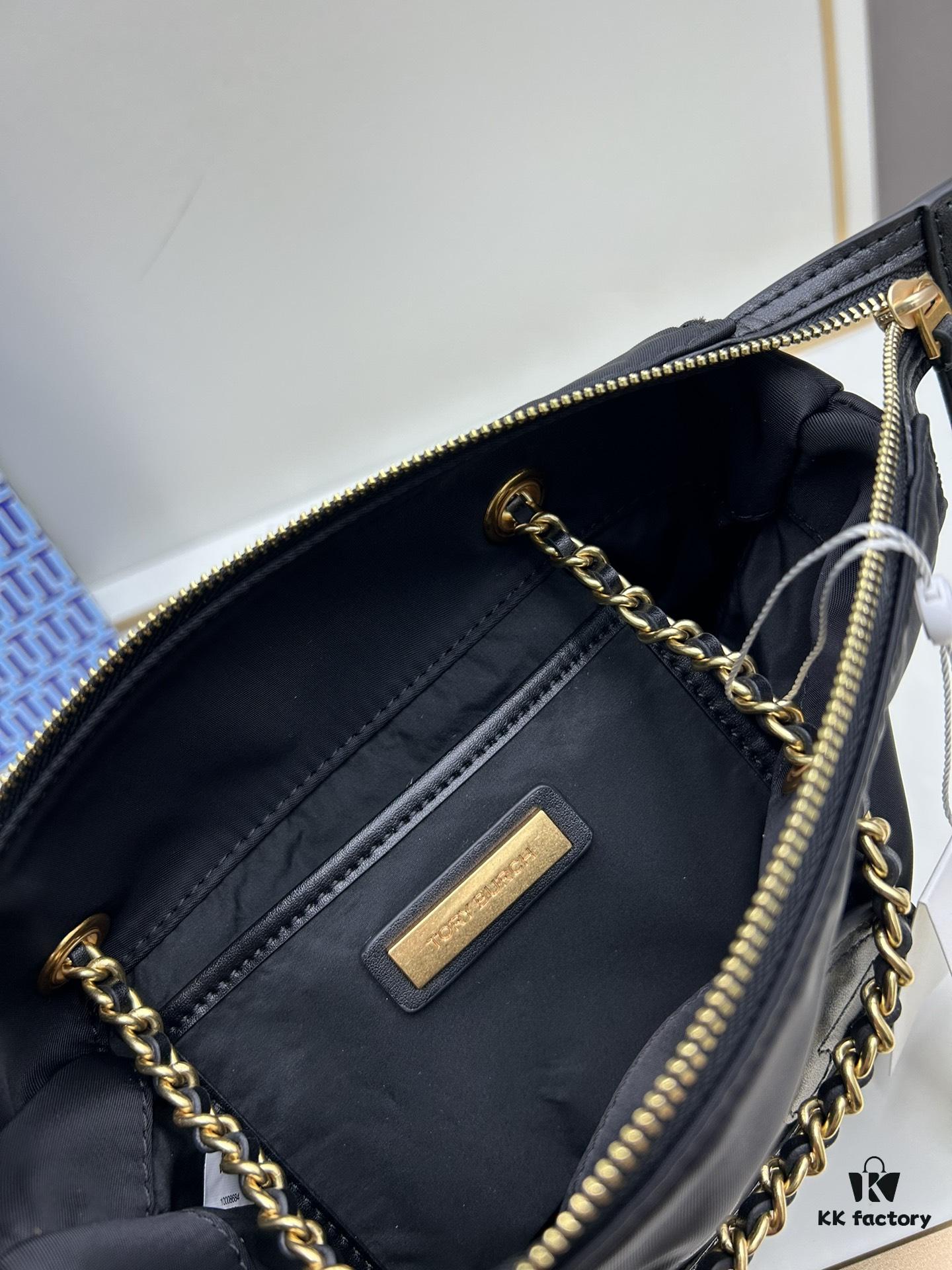 Tory Burch Ella Mini Crossbody Bag in Recycled Nylon – Lightweight and Stylish with Braided Chain