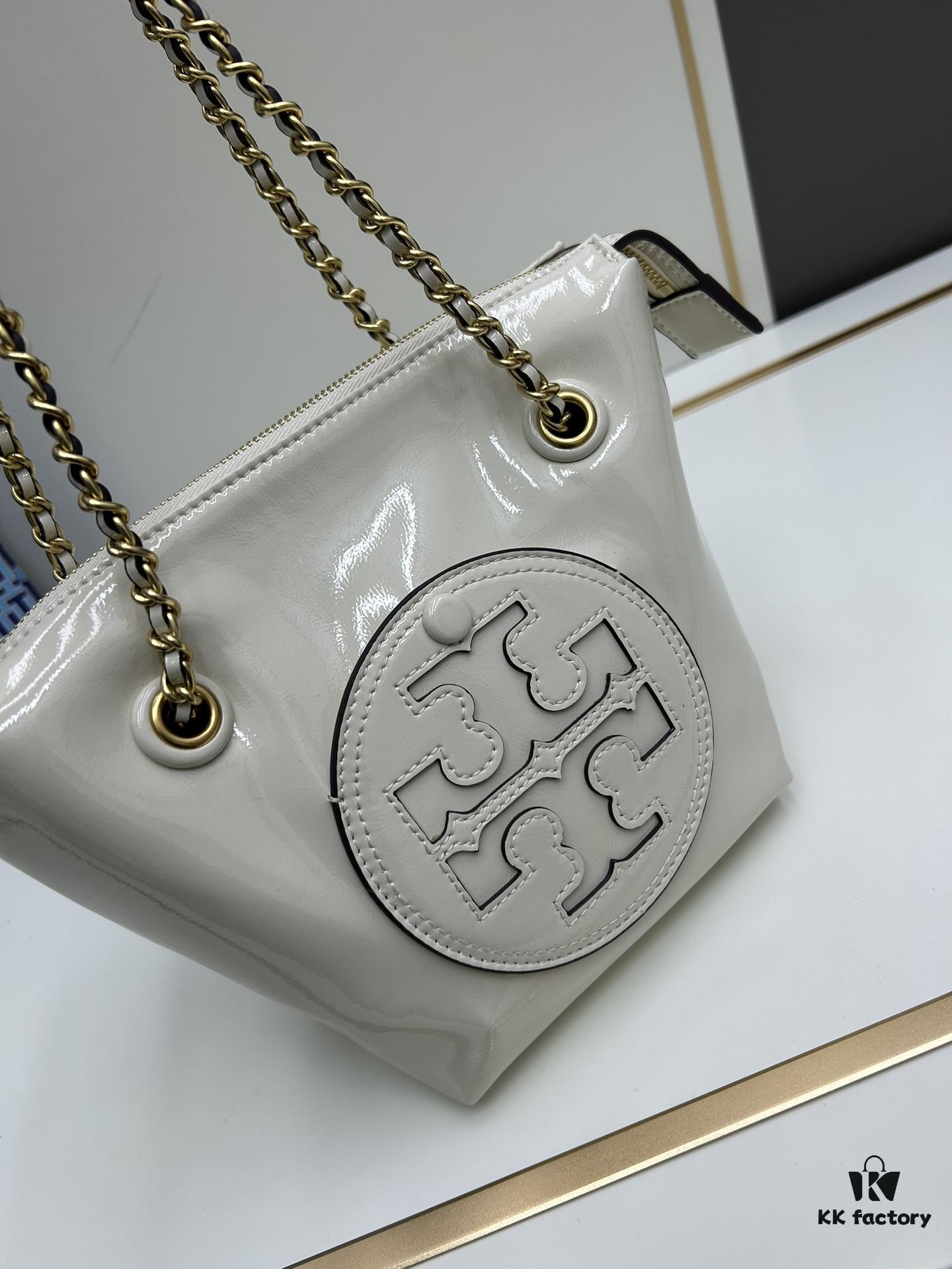 Tory Burch Ella Small Crossbody Bag in Recycled Nylon – Lightweight and Stylish with Woven Chain Strap