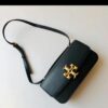 Original Quality [Full Genuine Leather Series, New Arrival with Attention to Details] [Wide Black Version] #TORYBURCH# Eleanor New Tofu Bag