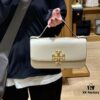 Original Quality [Full Genuine Leather Series, New Arrival with Attention to Detail] [Wide Black Version] #TORYBURCH# Eleanor New Tofu Bag