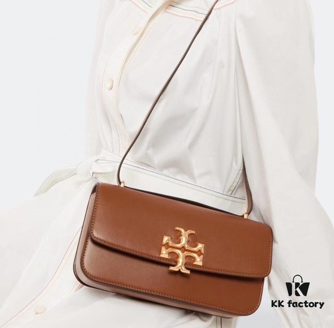 Original Quality [Full Genuine Leather Series, New Arrival with Attention to Detail] [Wide Black Version] #TORYBURCH# Eleanor New Tofu Bag