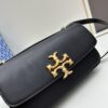 Authentic Quality [Full Genuine Leather Series, New Arrival with Attention to Detail] [Wide Black Version] #TORYBURCH# Eleanor New Tofu Bag