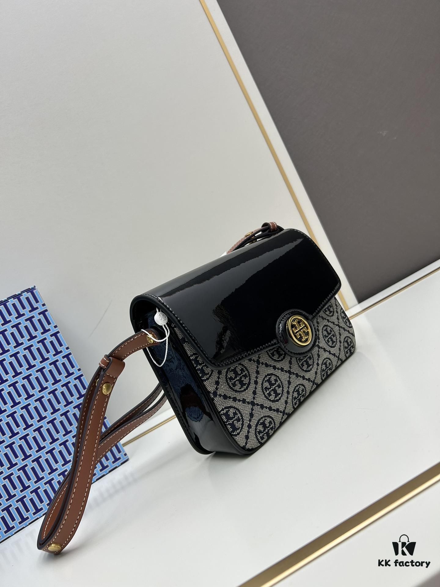 New Arrival Oil-Diffuser Bag Series – Tory Burch Robinson Satchel, Dual-Use Shoulder Bag in Spazzolato Shiny Patent Leather