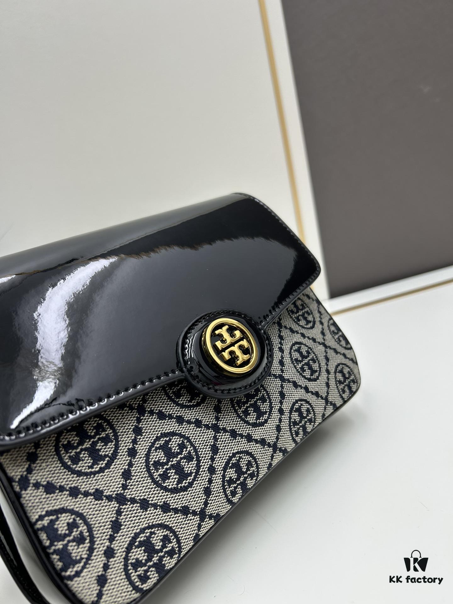 New Arrival Oil-Diffuser Bag Series – Tory Burch Robinson Satchel, Dual-Use Shoulder Bag in Spazzolato Shiny Patent Leather