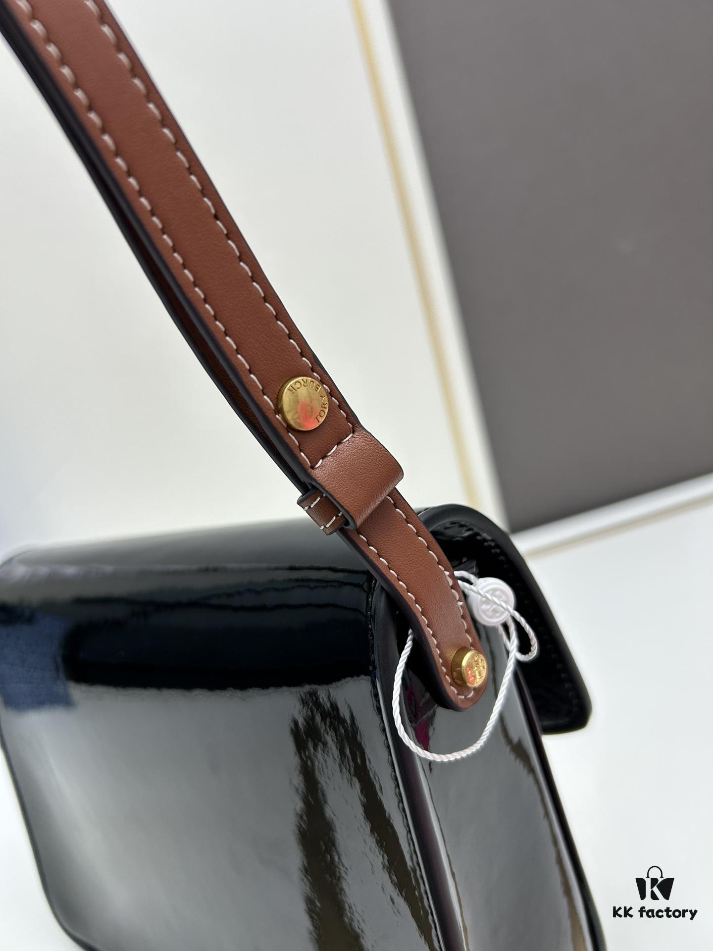 New Arrival Oil-Diffuser Bag Series – Tory Burch Robinson Satchel, Dual-Use Shoulder Bag in Spazzolato Shiny Patent Leather