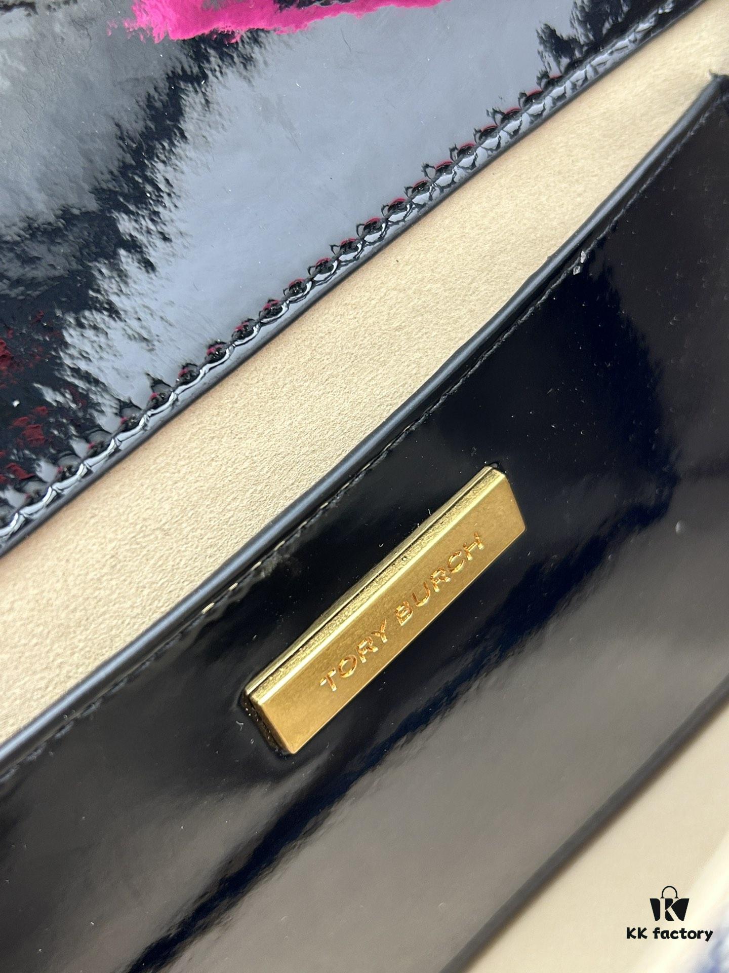 New Arrival Oil-Diffuser Bag Series – Tory Burch Robinson Satchel, Dual-Use Shoulder Bag in Spazzolato Shiny Patent Leather