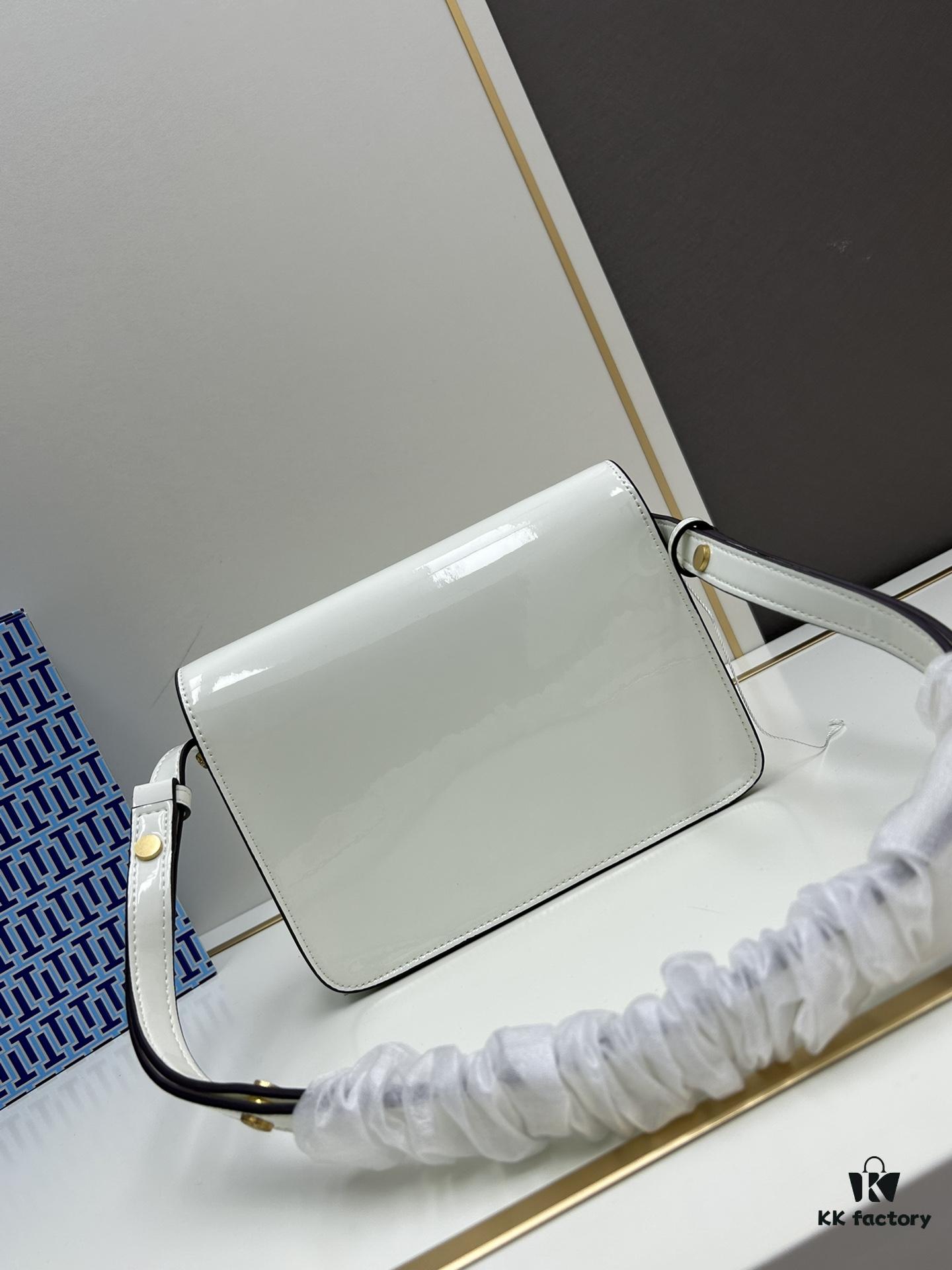 New Arrival Robinson Series Dual-Use Shoulder Bag by Tory Burch – Sleek Spazzolato Patent Leather Messenger Bag