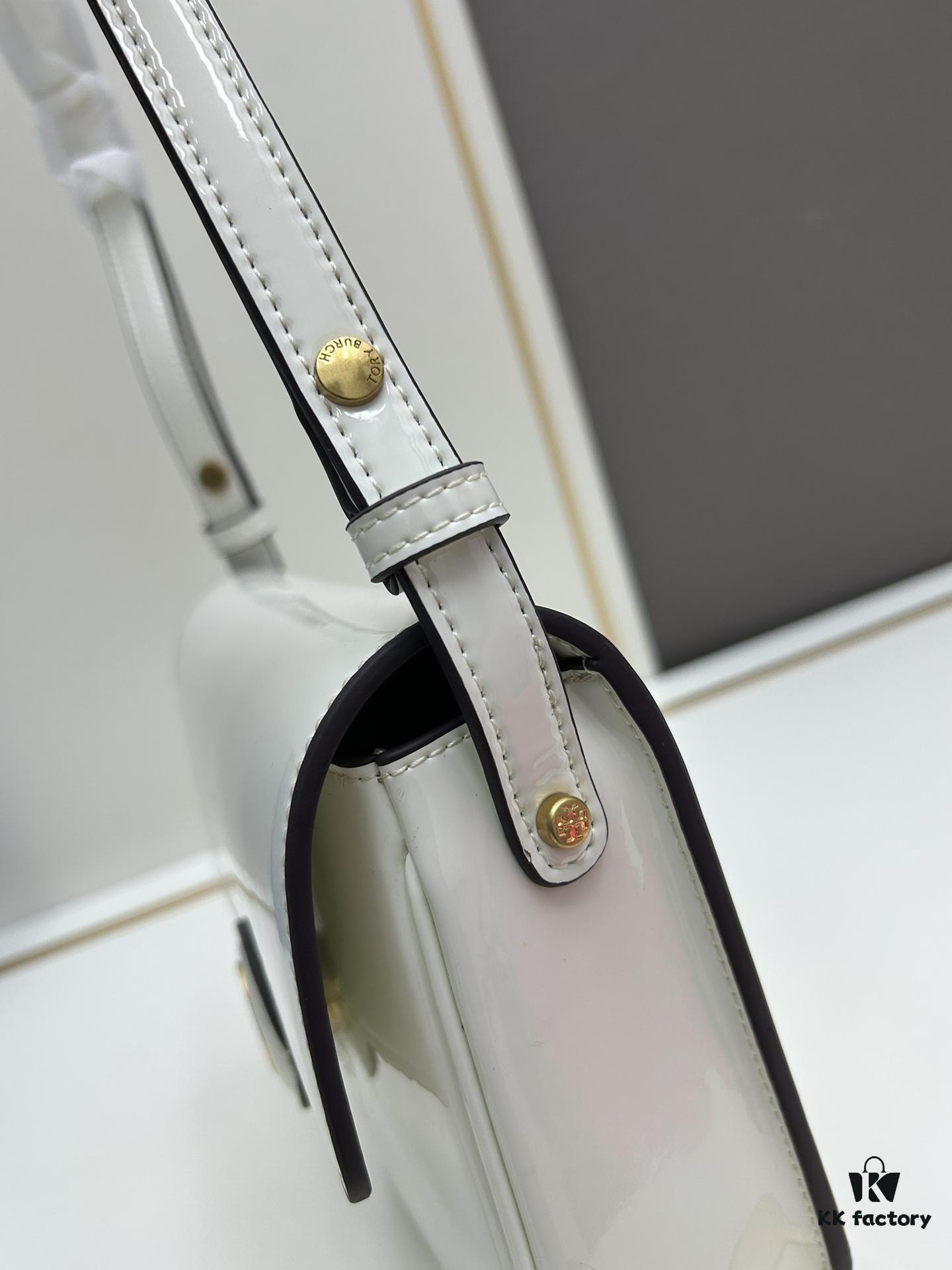 New Arrival Robinson Series Dual-Use Shoulder Bag by Tory Burch – Sleek Spazzolato Patent Leather Messenger Bag